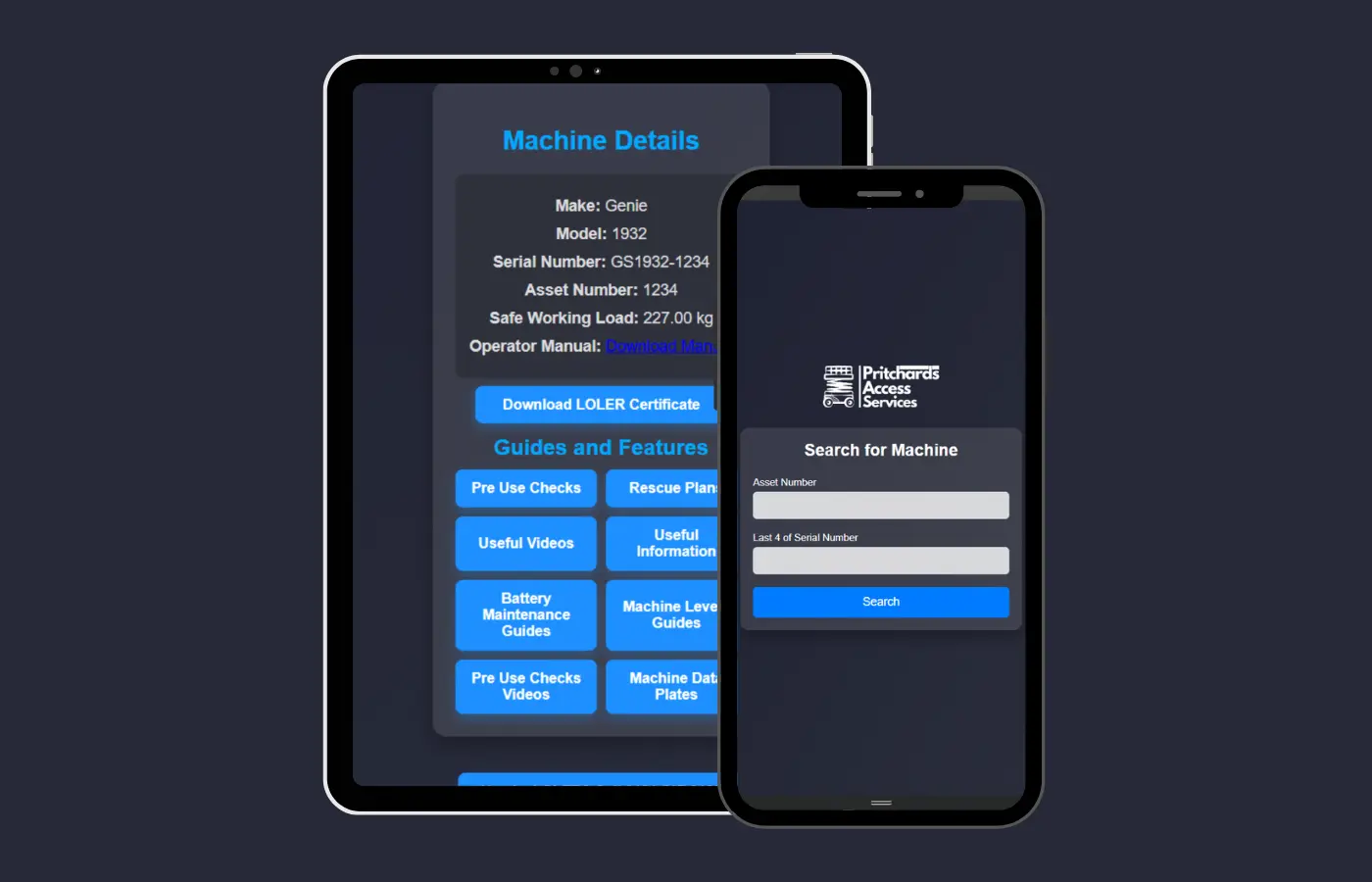 Digital QR portal for LOLER reports and machine records